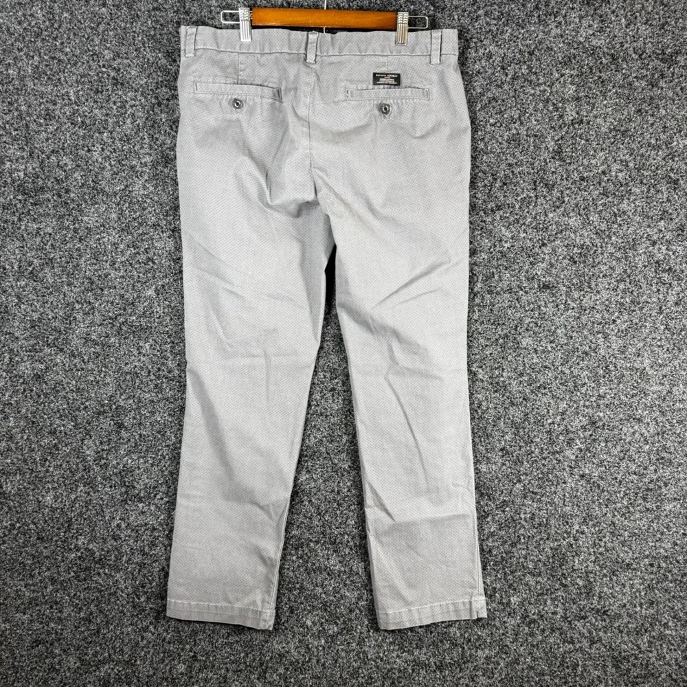 Banana Republic Fulton Skinny Chino Mens 34x30 Grey Geometric Print Pants